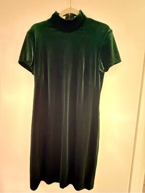 Vintage Andrea Polizzi for Rex Lester Green Velvet Dress Size L Neiman Marcus